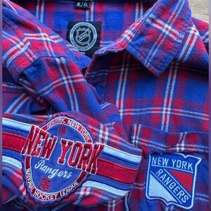 New York Rangers Men’s Flannel Shirt NHL Hockey size XL